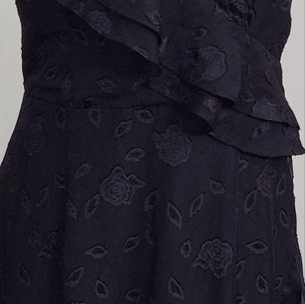 Lulus Forever Be Black Floral Jacquard Ruffled Maxi Dress - Picture 7 of 9